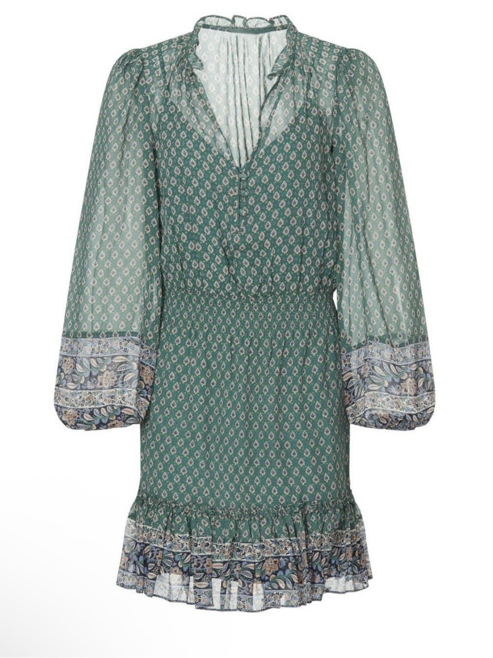 Veronica Beard 100% Silk Green Paisley Dress – Size 2